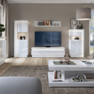 Rydal White Gloss 2 Drawer TV Cabinet 146cm