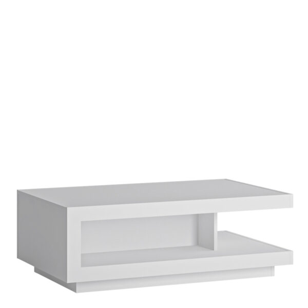 Rydal Designer Coffee Table | White and High Gloss | Self Assembly