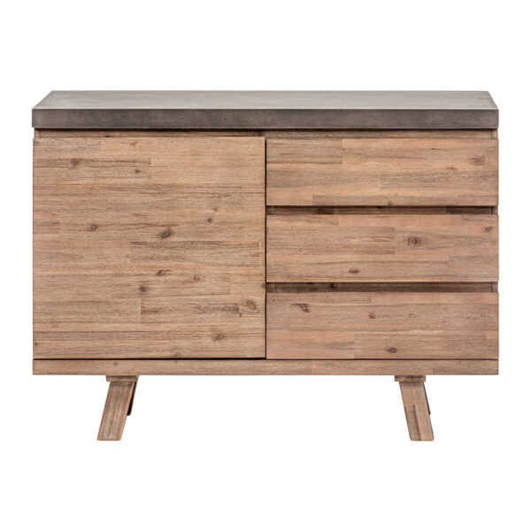 Brixton Small Sideboard With 1 Door 3 Drawers Grey
