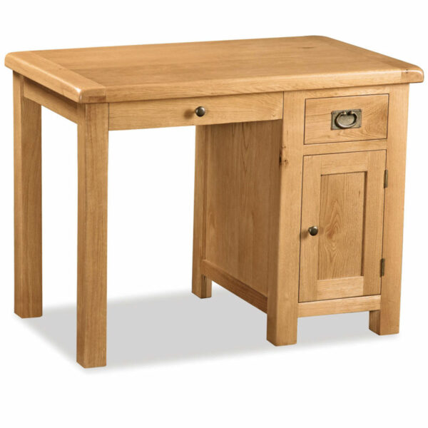 Salisbury Rustic Oak Single Desk | Wax Finish