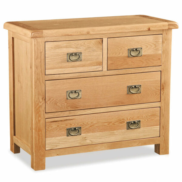 Salisbury Rustic Oak 2 Over 2 Chest | Wax Finish | Fully Assembled