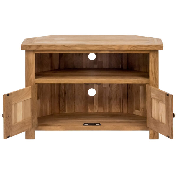 Nottingham Oak Corner TV Unit With Doors