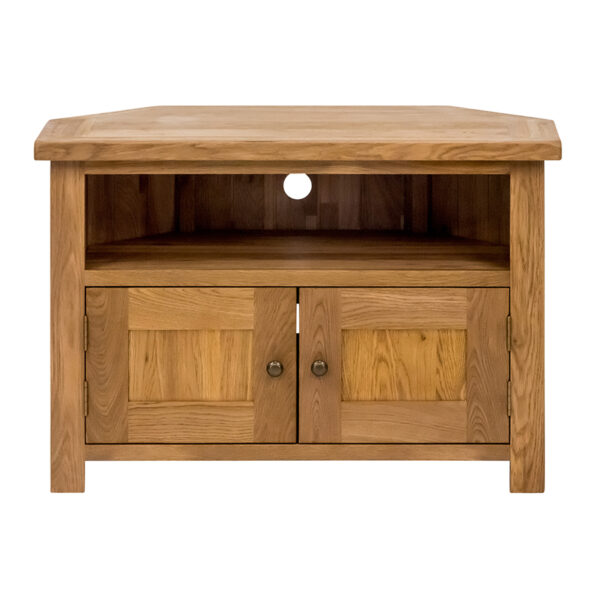 Nottingham Oak Corner TV Unit With Doors