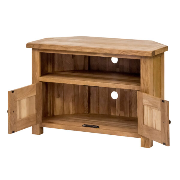 Nottingham Oak Corner TV Unit With Doors
