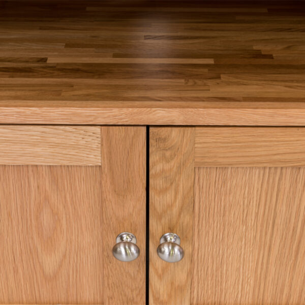 Wellington Oak Corner TV Unit With Doors