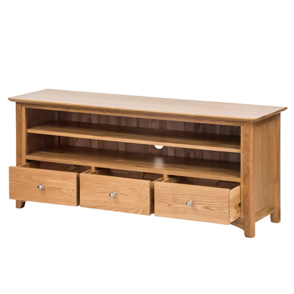 Wellington Oak Large TV Unit With Drawers