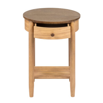 Utah Oak 1 Drawer Round Night Stand
