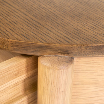 Utah Oak 1 Drawer Round Night Stand