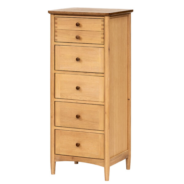 Utah Oak 5 Drawer Wellington Chest