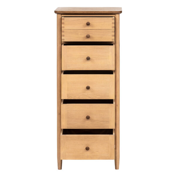 Utah Oak 5 Drawer Wellington Chest
