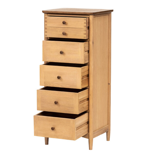 Utah Oak 5 Drawer Wellington Chest