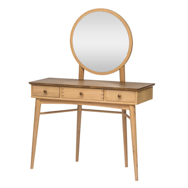 Utah Oak Dressing Table And Mirror