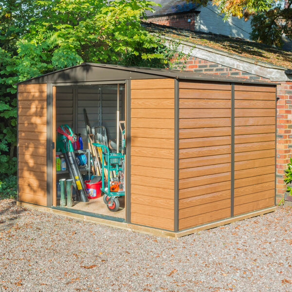 Oakworld Alfresco 10x12 Woodvale Metal Apex Shed With Floor
