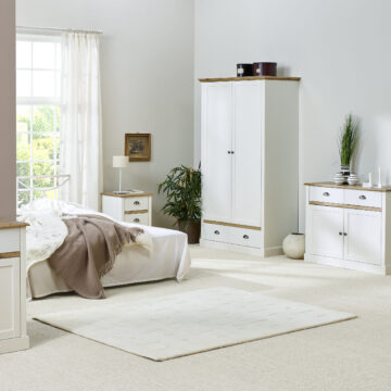 Thornham Bedside | White & Pine | Self Assembly