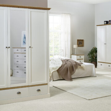 Thornham Bedside | White & Pine | Self Assembly