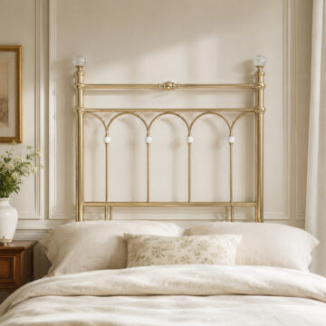 Natalia Champagne Brass Headboard | Single