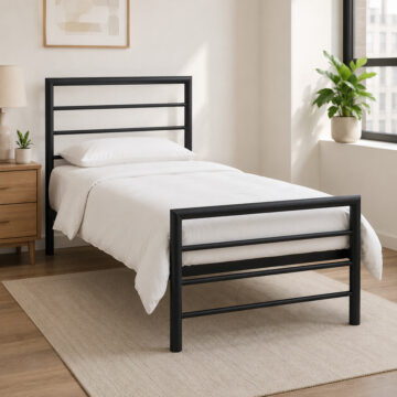 Tameside Matte Black Bedstead | Single