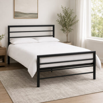 Tameside Matte Black Bedstead | Small Double