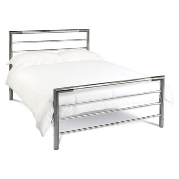 Tameside Shiny Nickel & Black Nickel Bedstead 5′ King