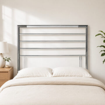 Tameside Shiny Nickel & Black Nickel Headboard | Double