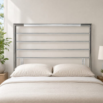 Tameside Shiny Nickel & Black Nickel Headboard | Small Double