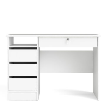 Ajax White 4 Drawer Desk | Handle Free Drawer