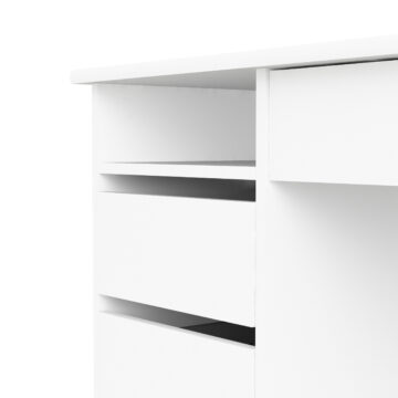Ajax White 4 Drawer Desk | Handle Free Drawer