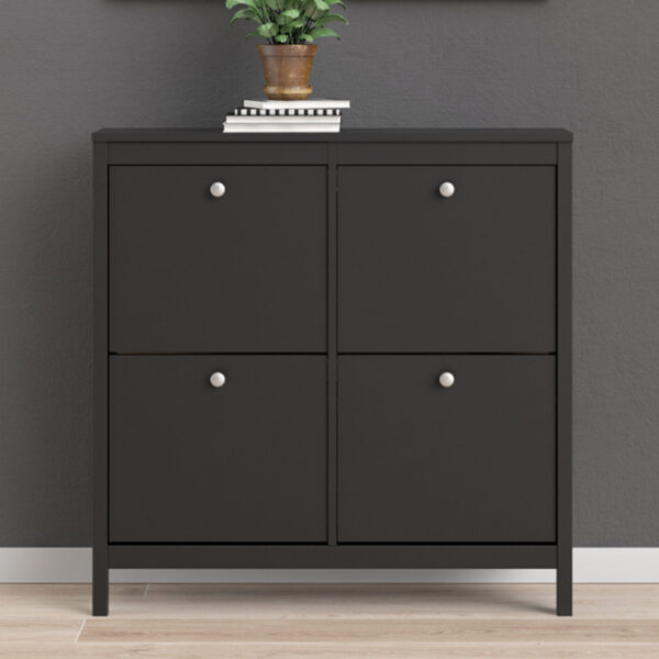 Ronda Shoe Cabinet | Matte Black | Self Assembly