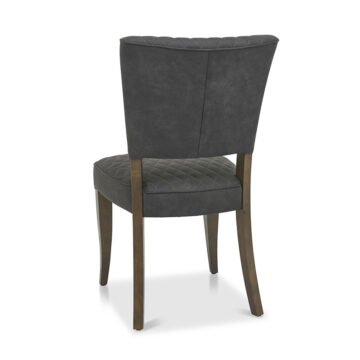 Watford Fumed Oak Pair of Upholstered Chairs | Dark Grey Fabric