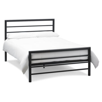 Tameside Matte Black Bedstead | Small Double