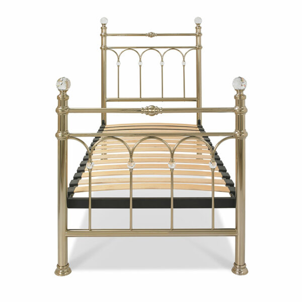 Natalia Champagne Brass Bedstead | Single
