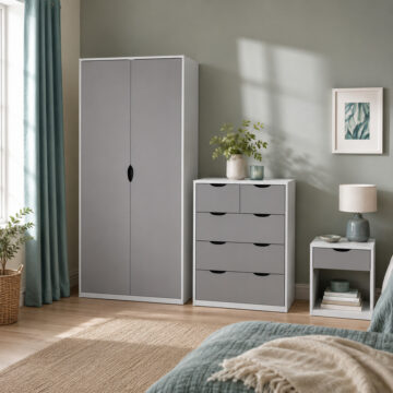 Trent Grey & White 3 Piece Bedroom Set
