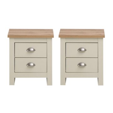 Leigh Cream Pair of 2 Drawer Bedsides