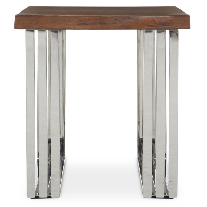 Kilburn Natural and Silver Small Console Table Oak World
