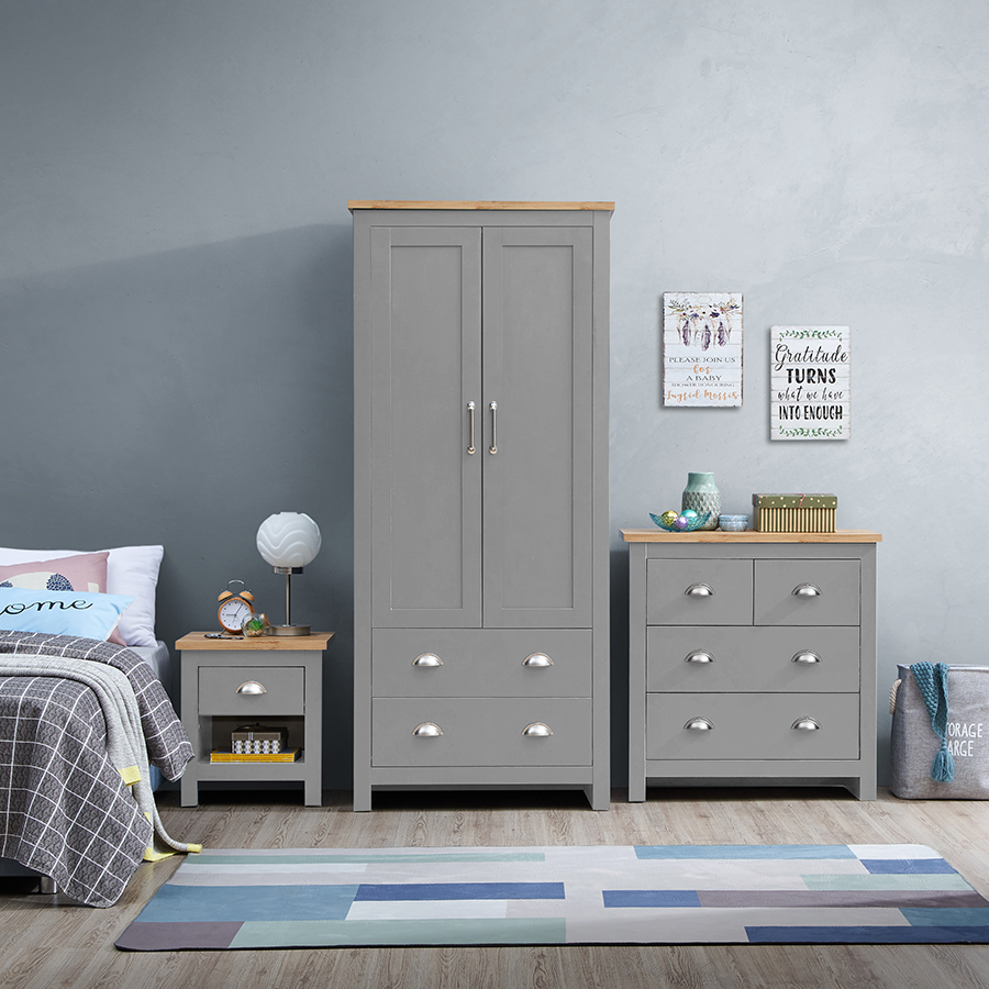 Lancaster 3 piece bedroom set grey deals