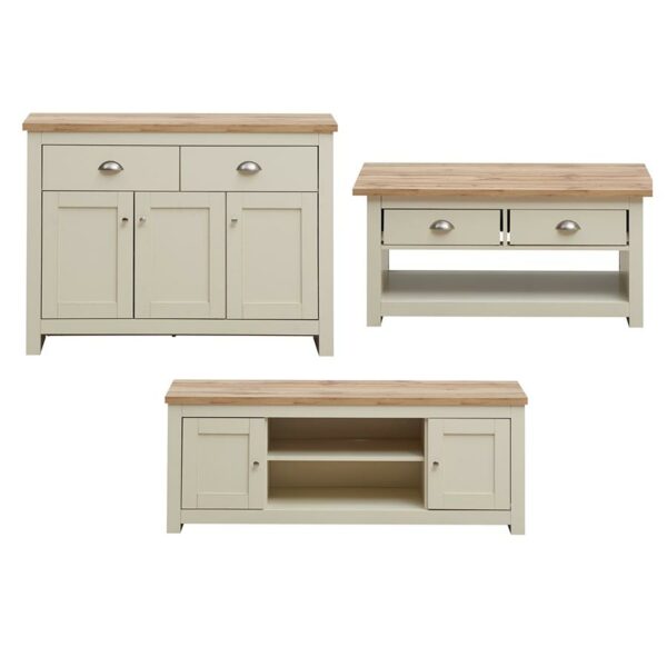 Leigh Cream 3 Piece Lounge Furniture Set | Cream | Self Assembly