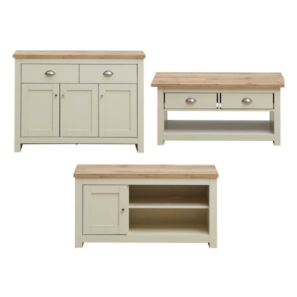 Leigh Cream 3 Piece Set | Cream | Self Assembly