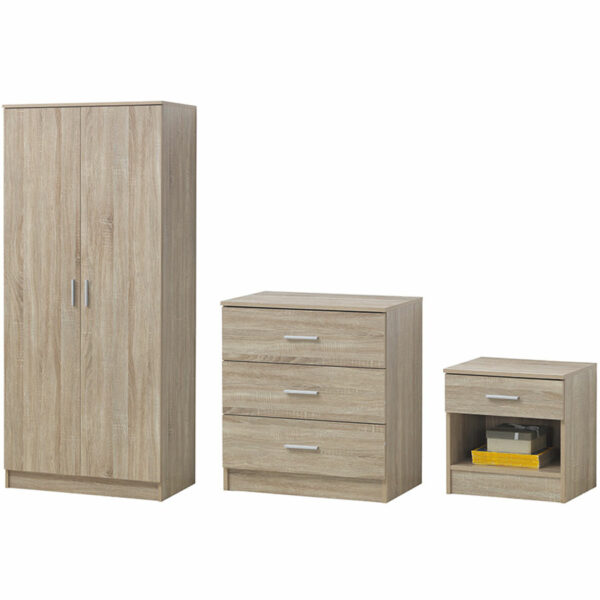 Shevington 3 Piece Bedroom Set | Sonoma Oak | Self Assembly