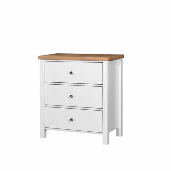 Glastonbury 3 Piece Bedroom Set with 3 Drawer Chest | White | Self Assembly