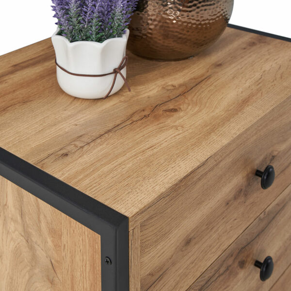 Mersey Nightstand with 3 Drawers | Wotan Oak | Bedside Table | Self Assembly