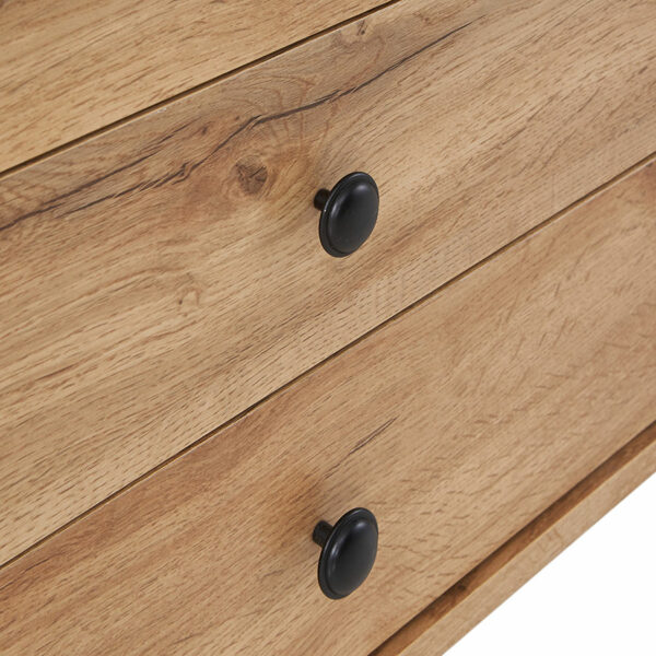 Mersey Nightstand with 3 Drawers | Wotan Oak | Bedside Table | Self Assembly