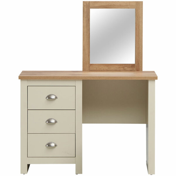 Leigh Cream 3 Drawer Dressing Table Set | Cream | Self Assembly
