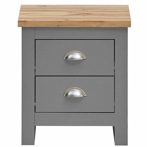 Leigh Grey Nightstand with 2 Drawers | Grey | Bedside Table | Self Assembly