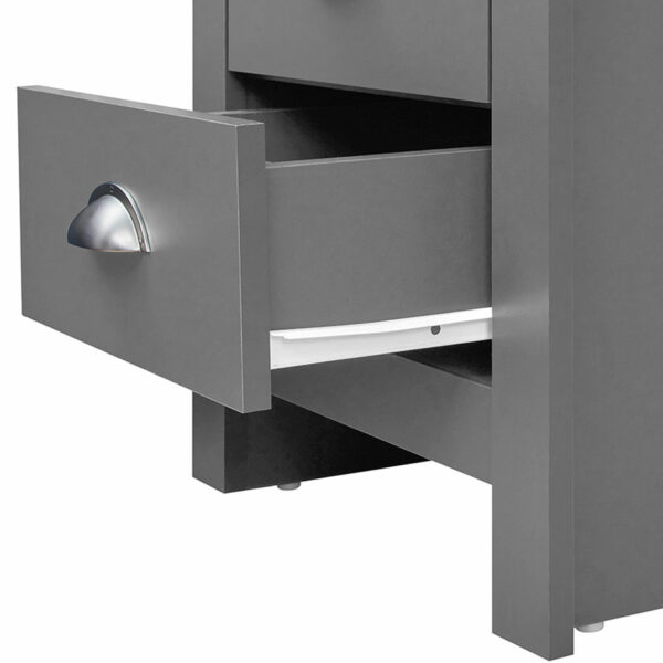Leigh Grey Nightstand with 2 Drawers | Grey | Bedside Table | Self Assembly