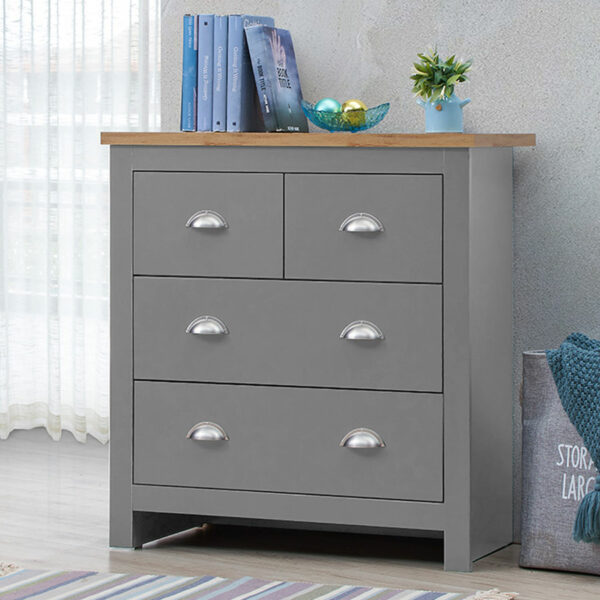 Leigh Grey 3 Piece Bedroom Furniture Set | Grey | Self Assembly