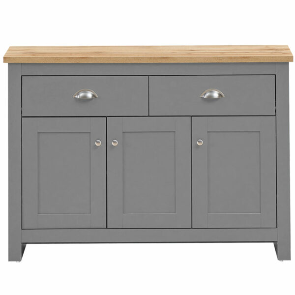 Leigh Grey Sideboard with 3 Doors & 2 Drawers | Grey | Self Assembly