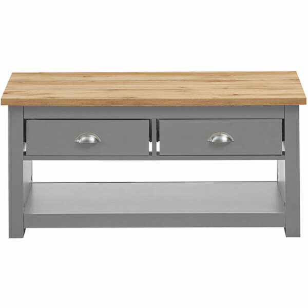 Leigh Grey 2 Drawer Coffee Table | Grey | Self Assembly