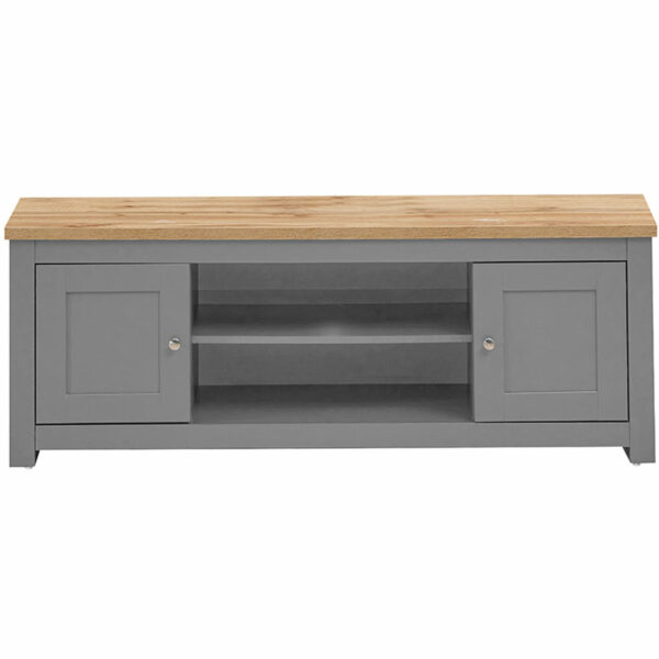 Leigh Grey TV Unit with 2 DoorsÃ‚Â 1 Shelf | Grey | Self Assembly
