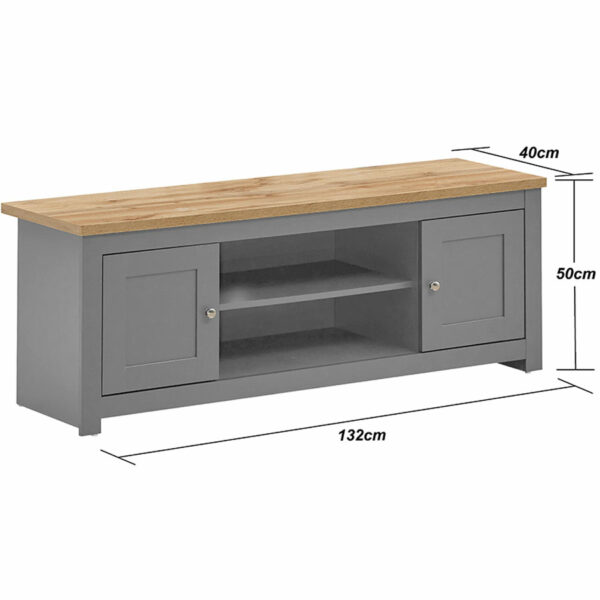 Leigh Grey TV Unit with 2 DoorsÃ‚Â 1 Shelf | Grey | Self Assembly