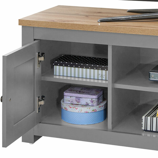 Leigh Grey TV Unit with 2 DoorsÃ‚Â 1 Shelf | Grey | Self Assembly